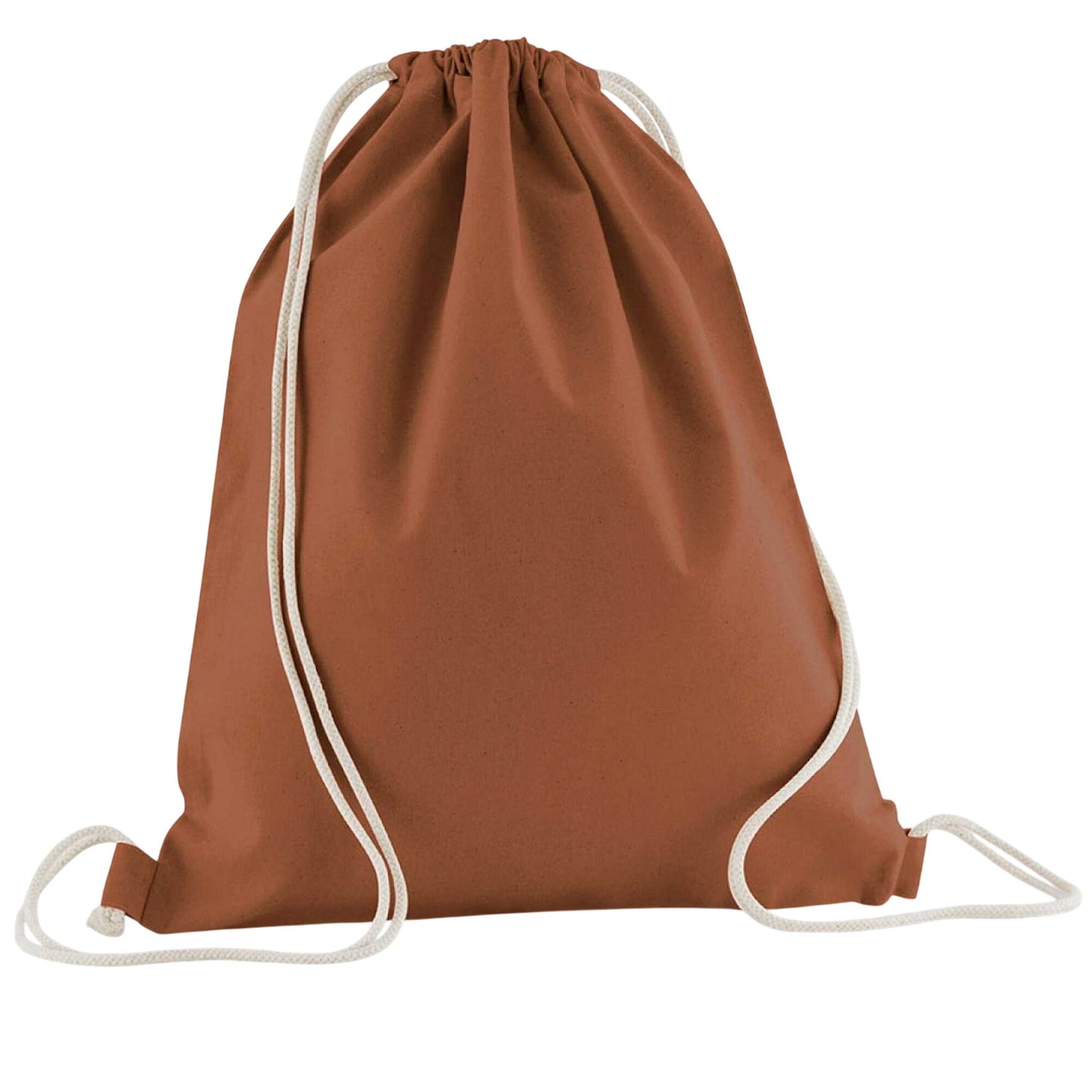 Terracotta - Front - Westford Mill InCo Organic Cotton Drawstring Bag