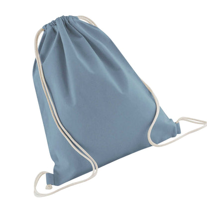 Dusty Blue - Back - Westford Mill InCo Organic Cotton Drawstring Bag