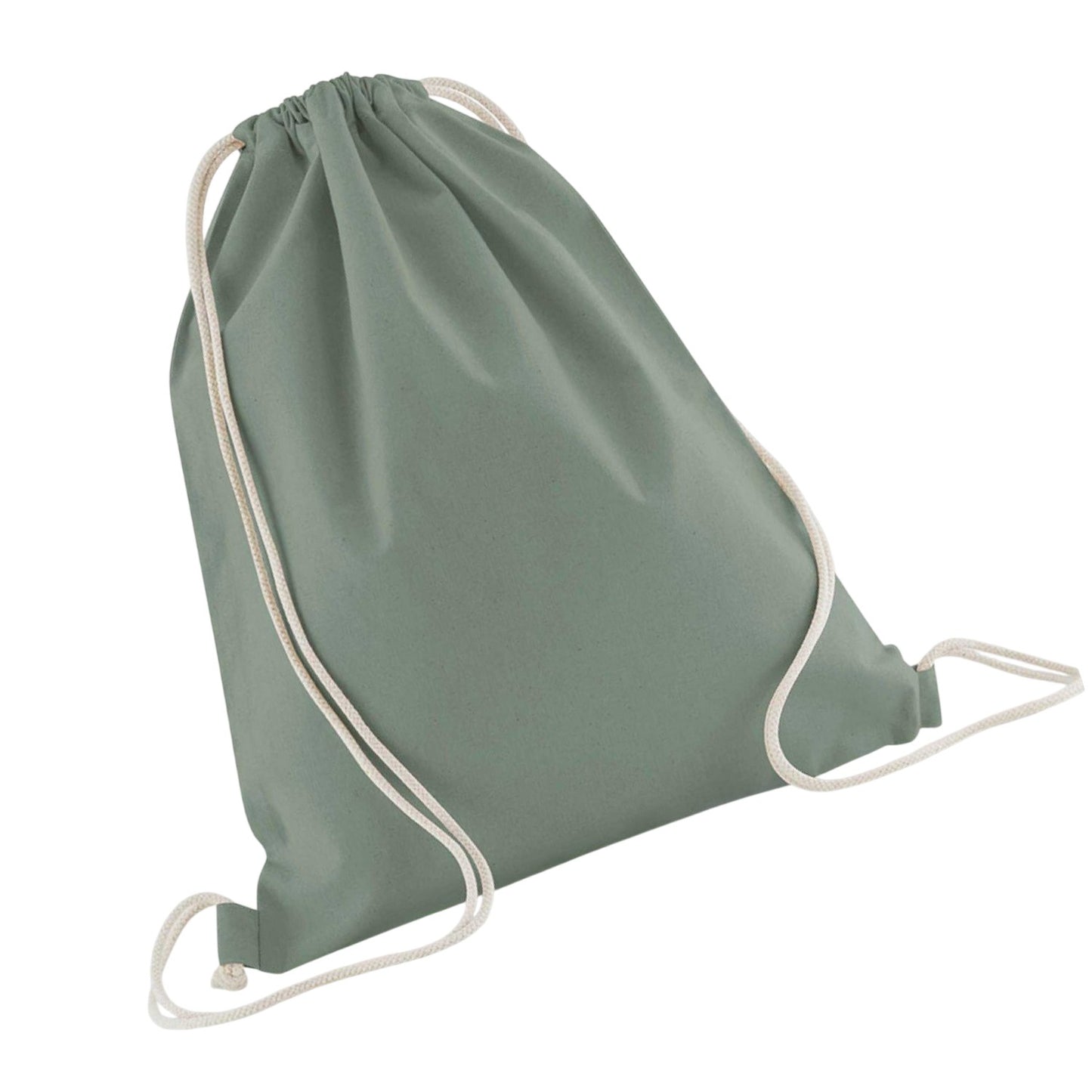 Dusty Green - Back - Westford Mill InCo Organic Cotton Drawstring Bag