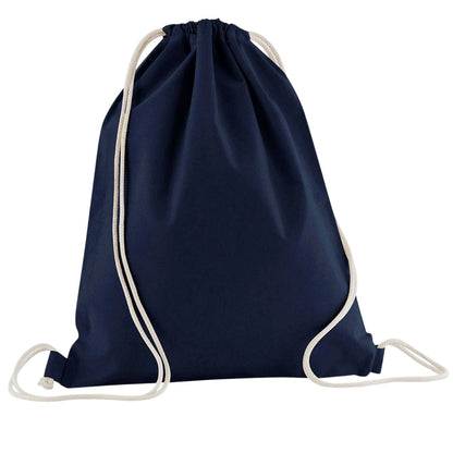 French Navy - Front - Westford Mill InCo Organic Cotton Drawstring Bag