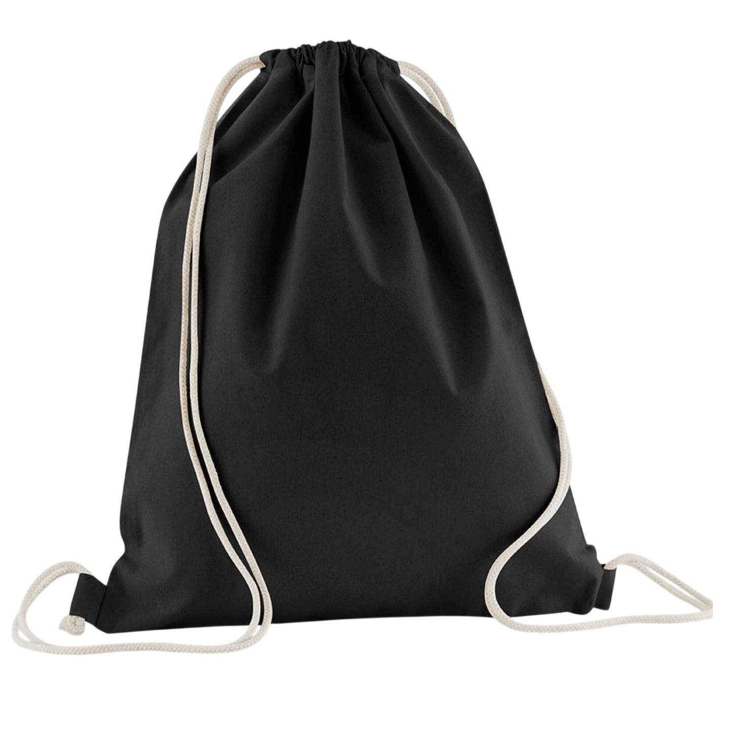 Black - Front - Westford Mill InCo Organic Cotton Drawstring Bag