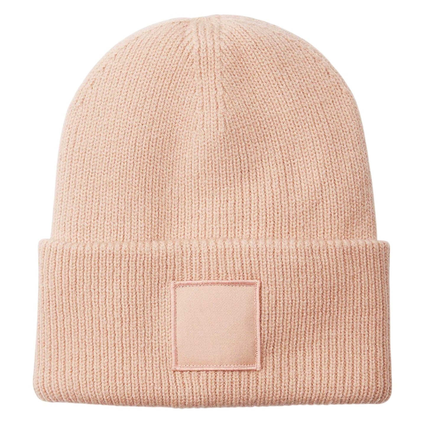 Peach - Front - Beechfield Unisex Adult Tonal Patch Cuffed Beanie