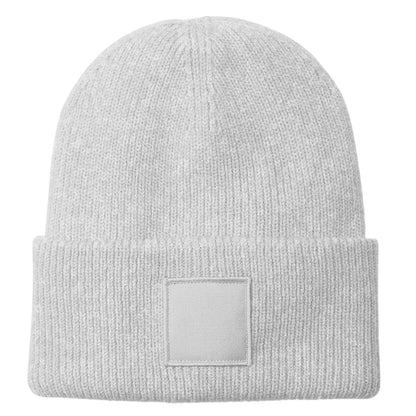Cloudy Grey - Front - Beechfield Unisex Adult Tonal Patch Cuffed Beanie