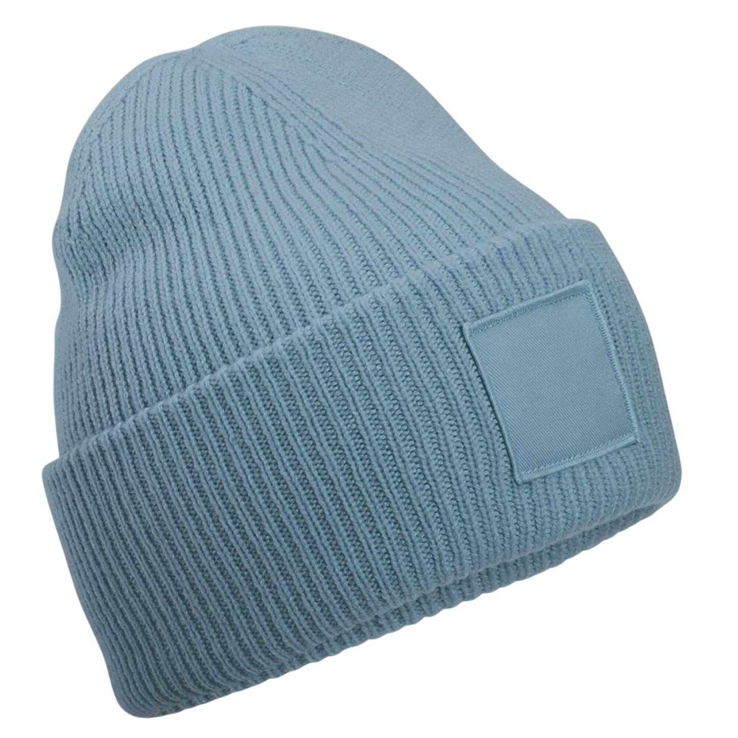 Dusty Blue - Back - Beechfield Unisex Adult Tonal Patch Cuffed Beanie
