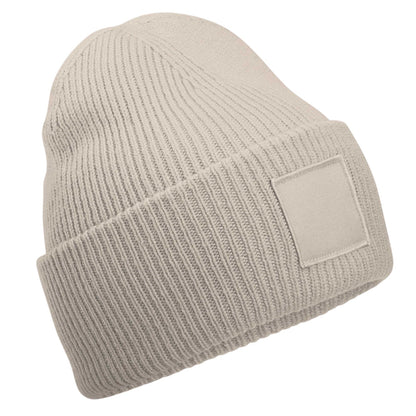 Natural Stone - Back - Beechfield Unisex Adult Tonal Patch Cuffed Beanie