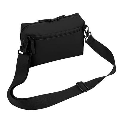 Black - Back - Bagbase Matte PU Crossbody Bag