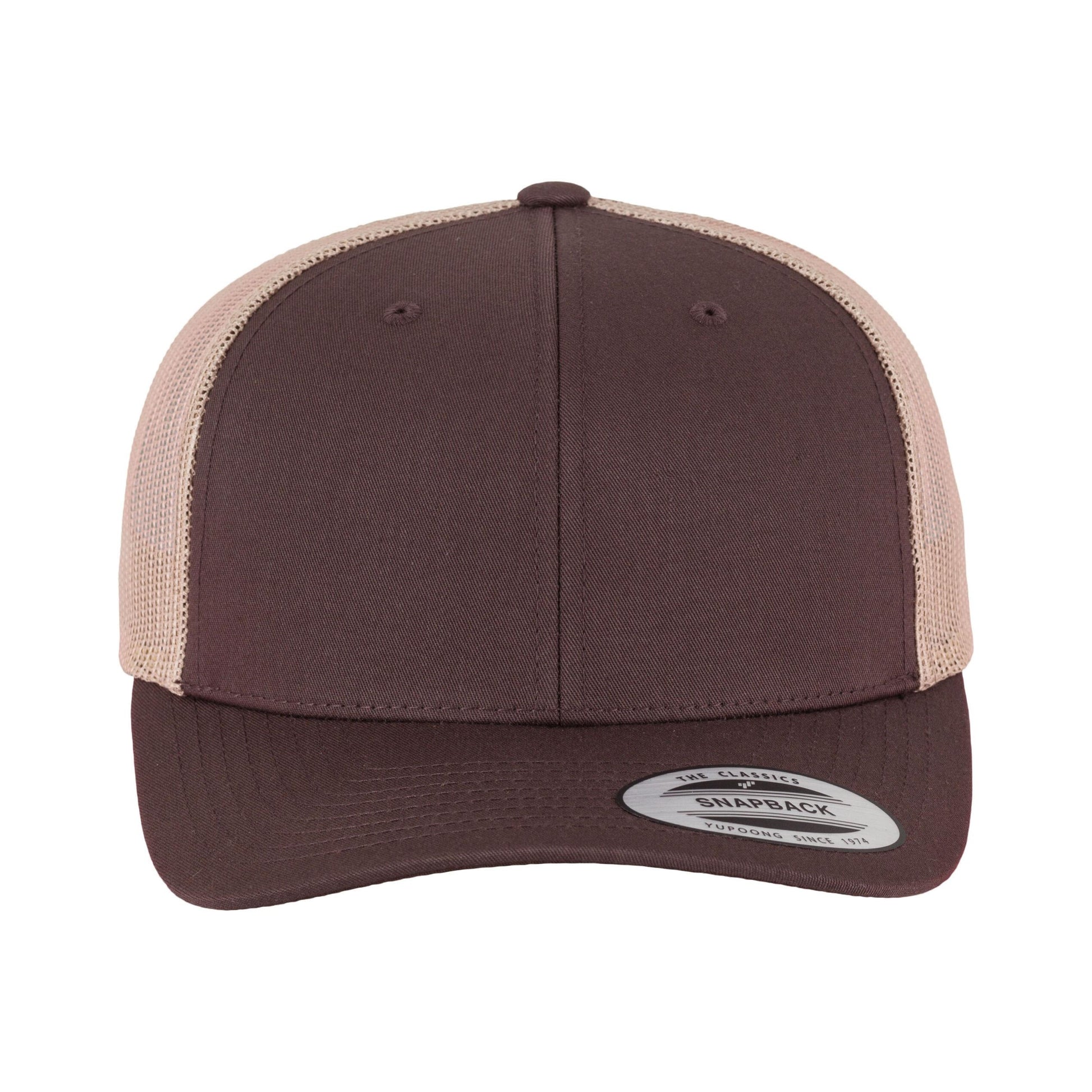 Brown-Khaki - Back - Flexfit Retro Two Tone Trucker Cap