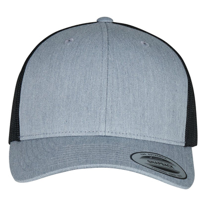 Heather-Black - Front - Flexfit Retro Two Tone Trucker Cap