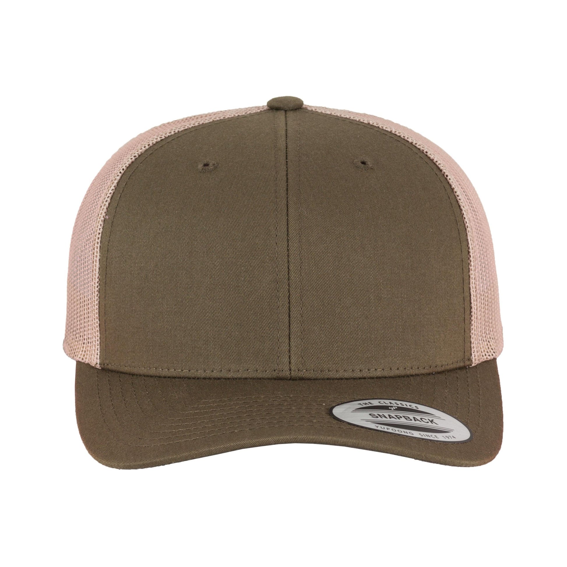 Moss Green-Khaki - Back - Flexfit Retro Two Tone Trucker Cap