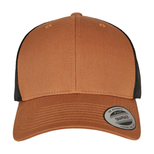 Caramel-Black - Front - Flexfit Retro Two Tone Trucker Cap