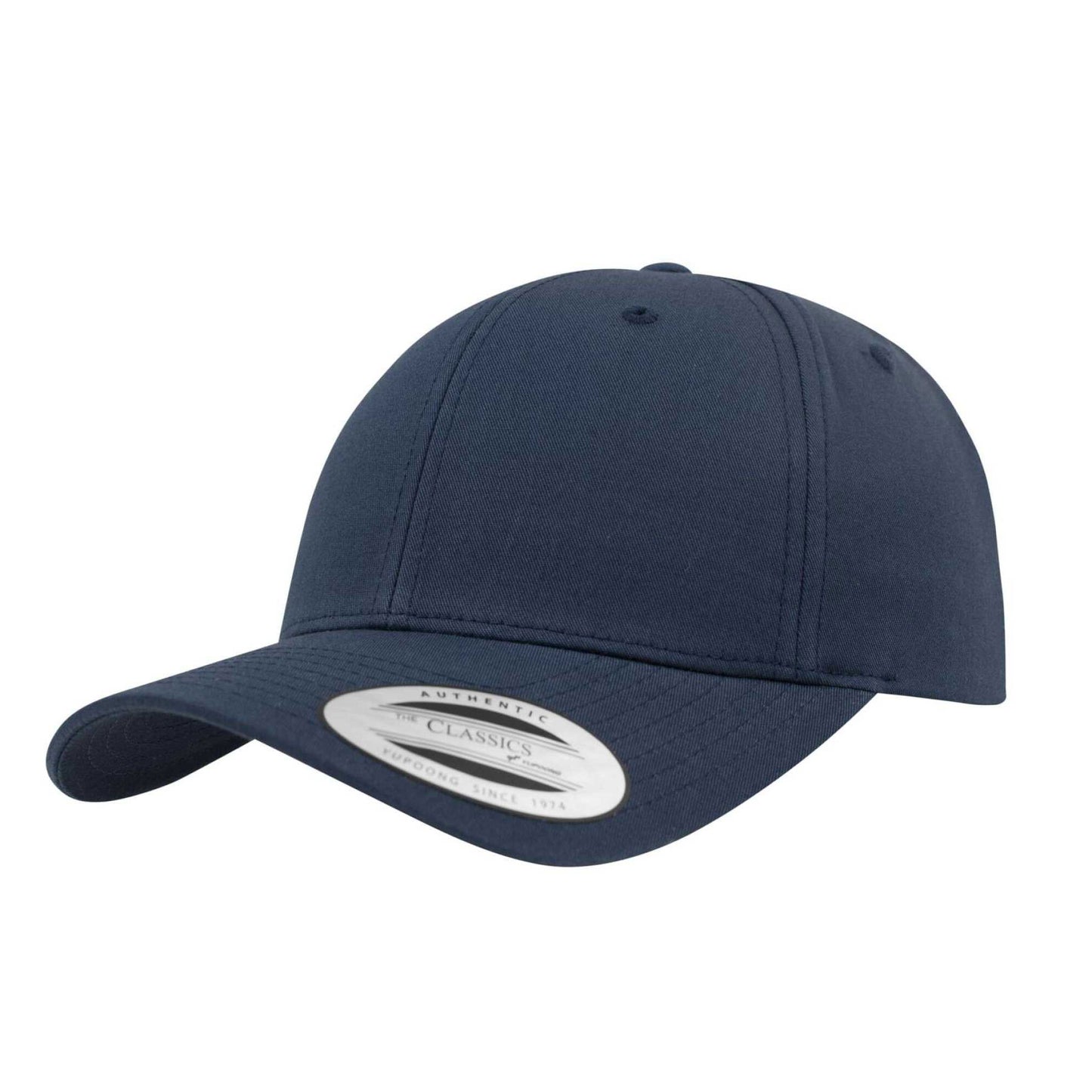 Navy - Front - Flexfit Classic Curved Snapback Baseball Cap