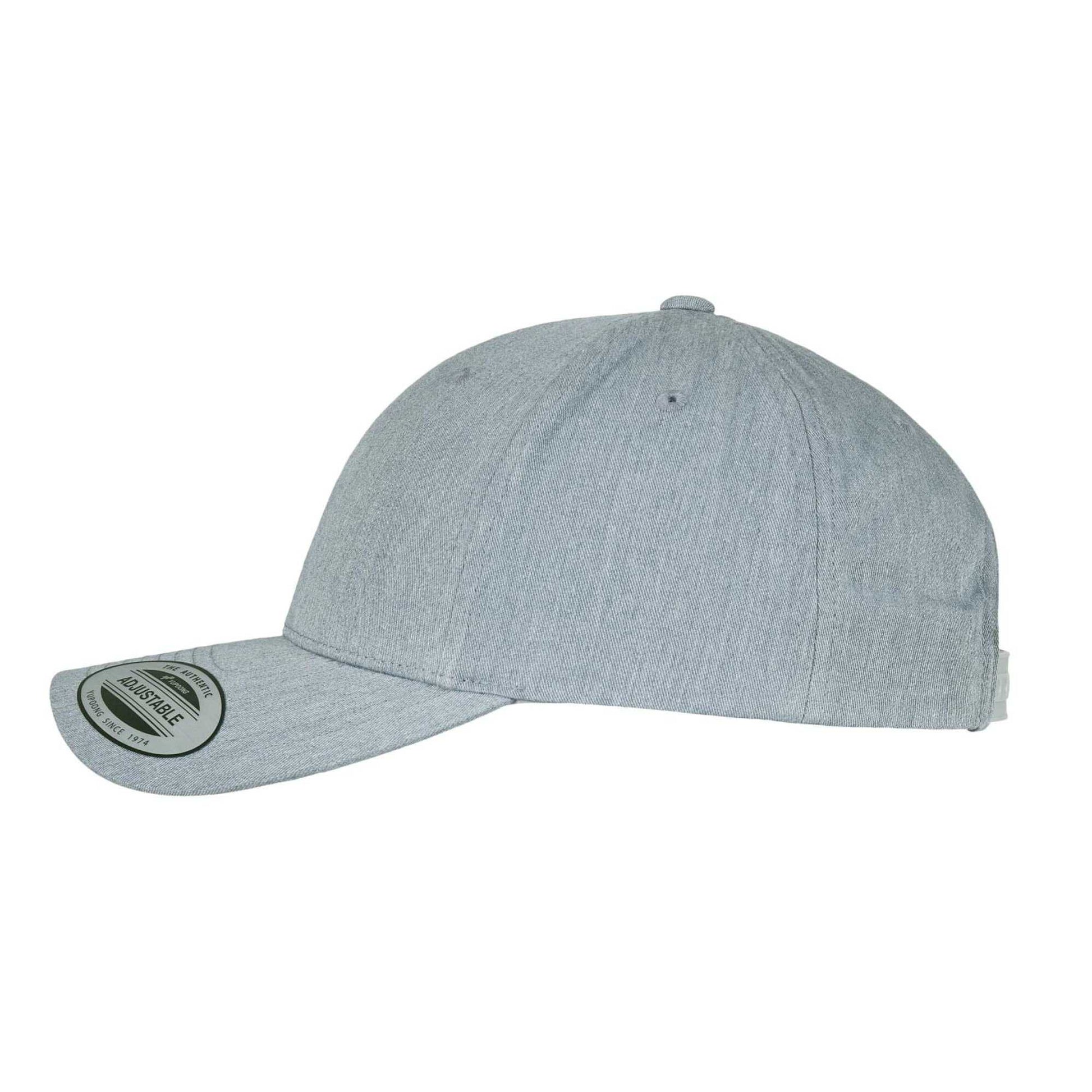Heather Grey - Side - Flexfit Classic Curved Snapback Baseball Cap