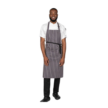 Grey - Front - Dennys Stripe Apron