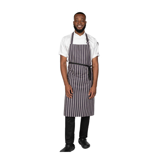 Grey - Front - Dennys Stripe Apron