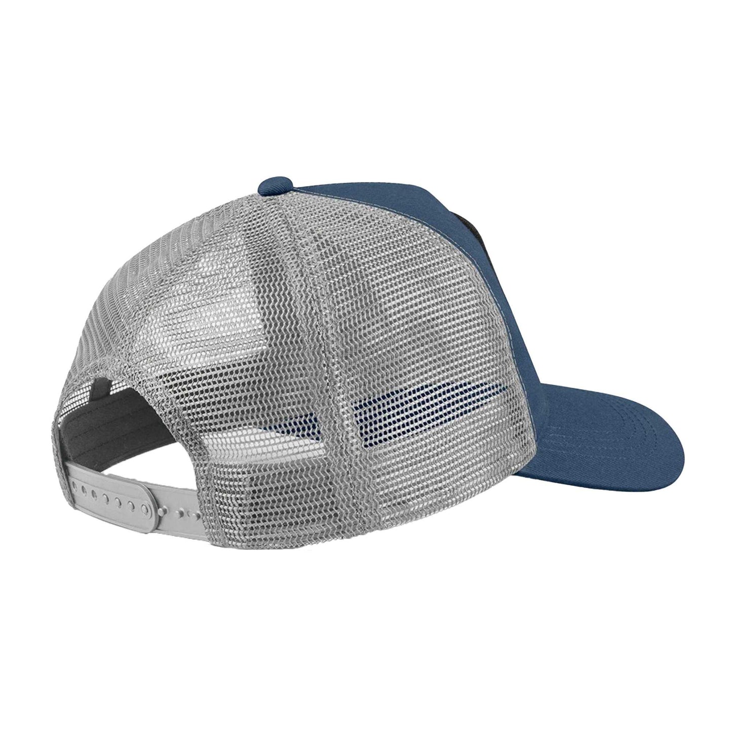 Slate Blue-Light Grey - Back - Beechfield Unisex Adult Patch 5 Panel Trucker Cap