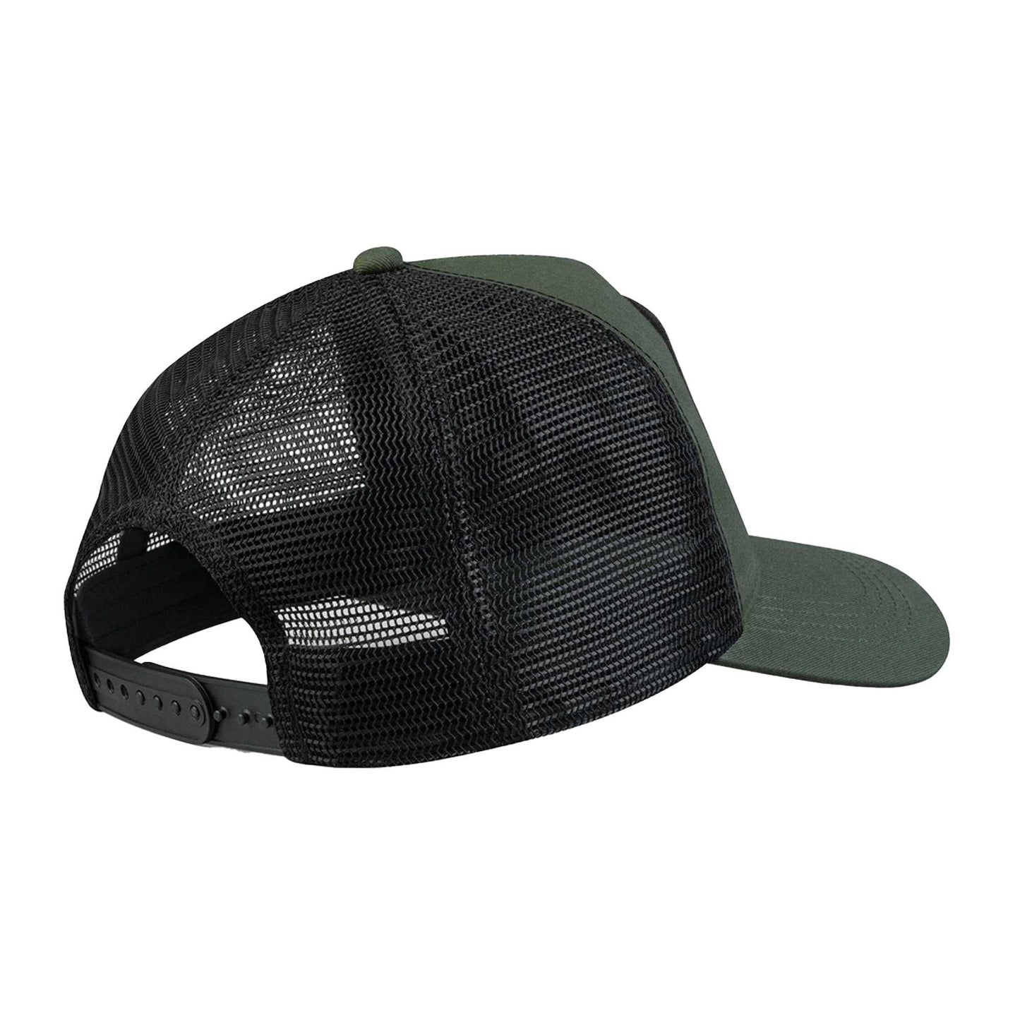 Olive Green-Black - Back - Beechfield Unisex Adult Patch 5 Panel Trucker Cap