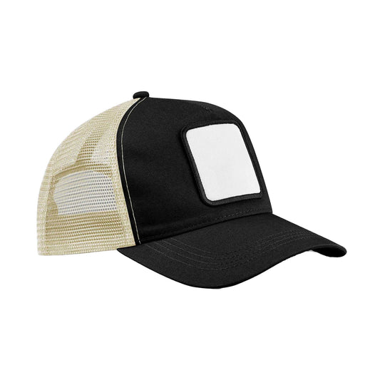 Black-Stone - Front - Beechfield Unisex Adult Patch 5 Panel Trucker Cap