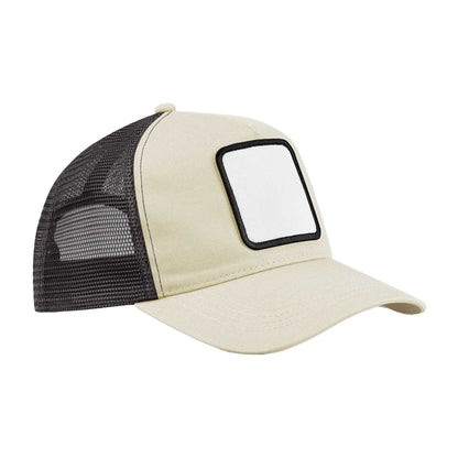 Stone-Shadow Grey - Front - Beechfield Unisex Adult Patch 5 Panel Trucker Cap