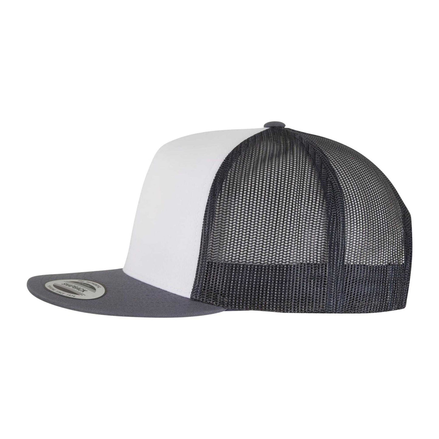 Navy-White-Dark Navy - Side - Flexfit Unisex Adult Classic Plain Trucker Cap