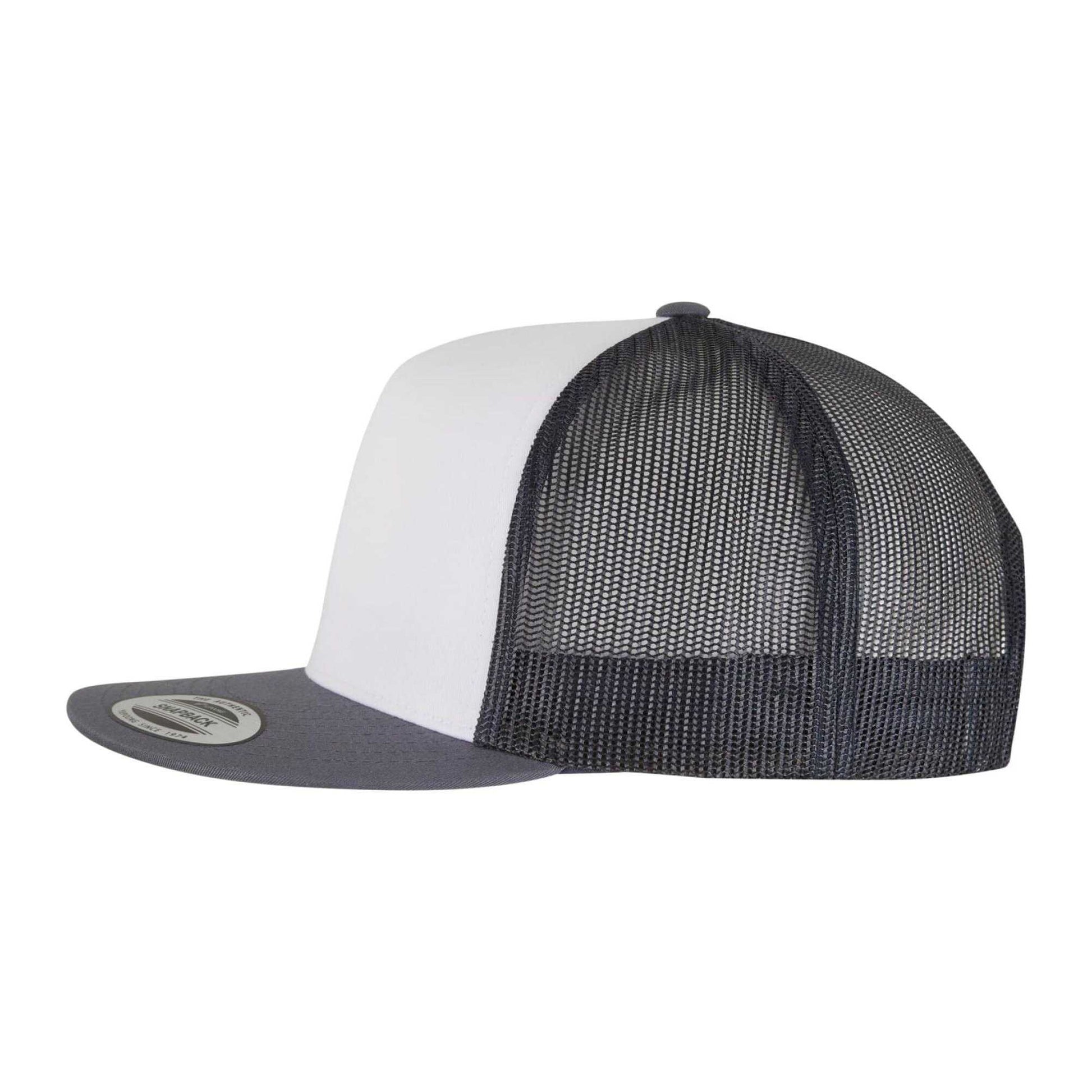 Navy-White-Dark Navy - Side - Flexfit Unisex Adult Classic Plain Trucker Cap