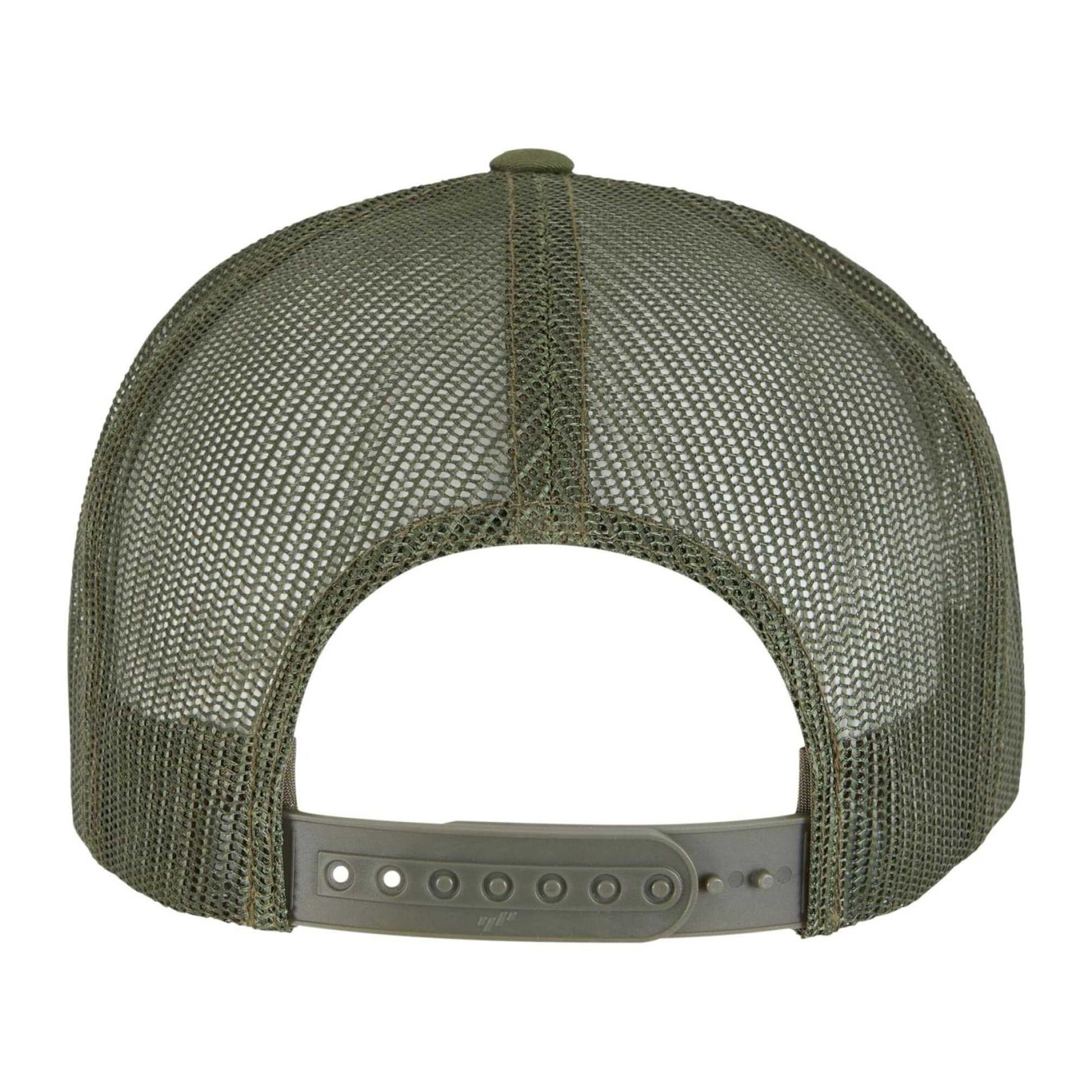 Olive-White-Loden - Back - Flexfit Unisex Adult Classic Plain Trucker Cap