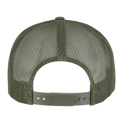 Olive-White-Loden - Back - Flexfit Unisex Adult Classic Plain Trucker Cap