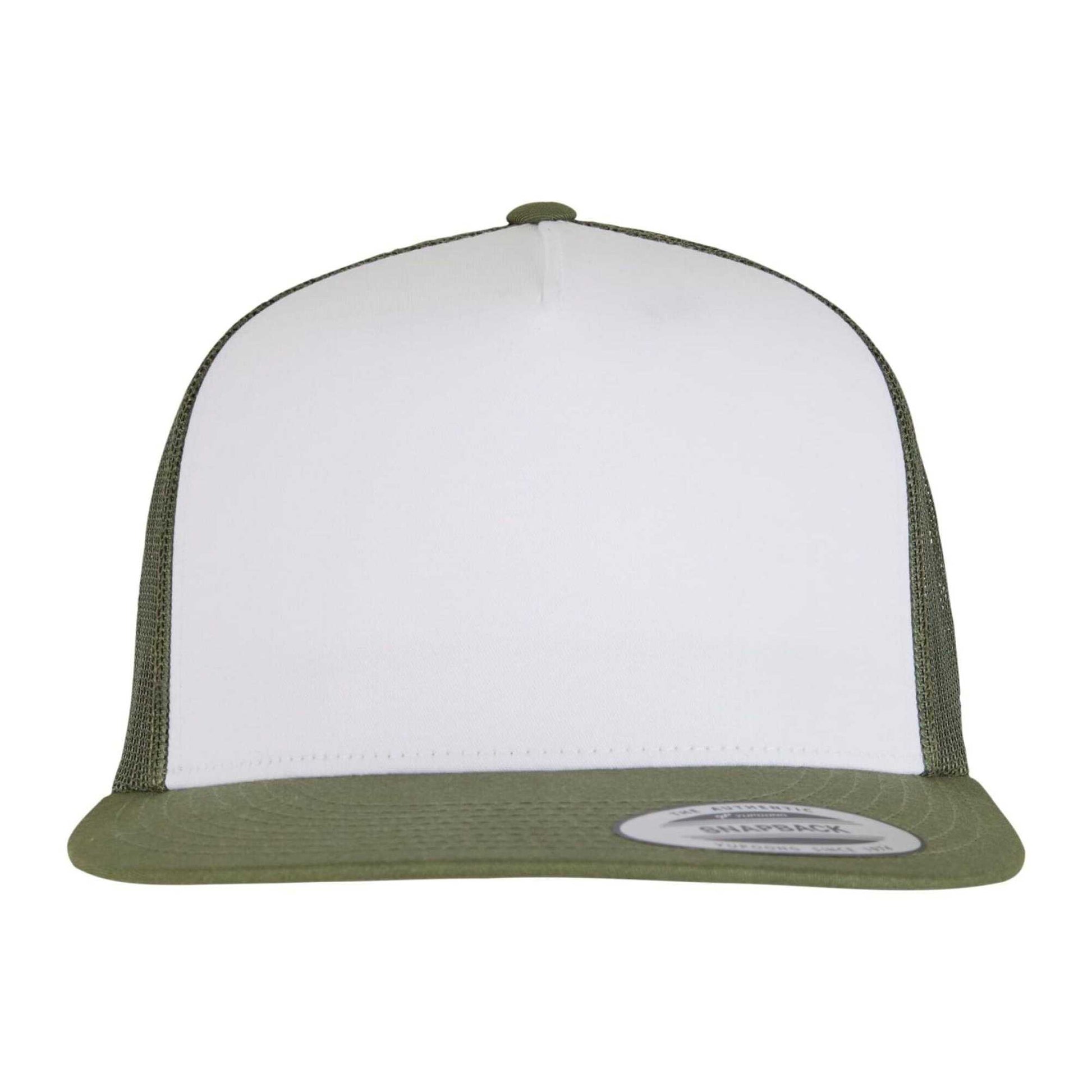 Olive-White-Loden - Lifestyle - Flexfit Unisex Adult Classic Plain Trucker Cap