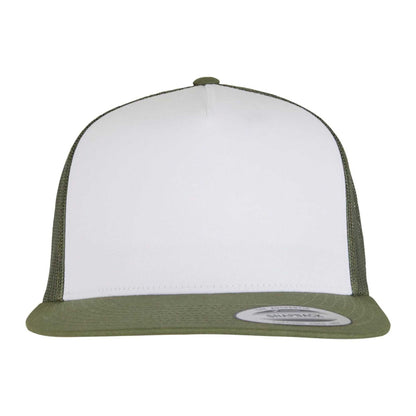 Olive-White-Loden - Lifestyle - Flexfit Unisex Adult Classic Plain Trucker Cap