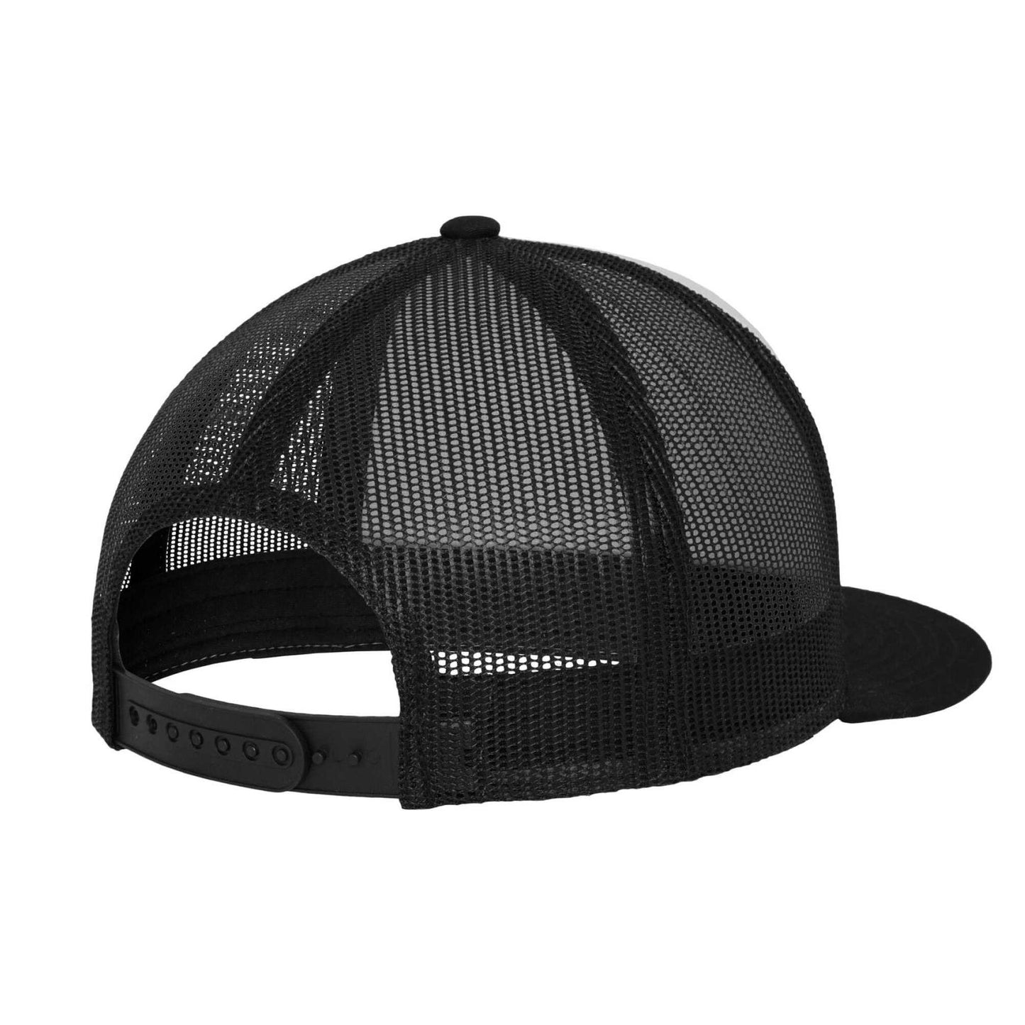 Black-White - Back - Flexfit Unisex Adult Classic Plain Trucker Cap