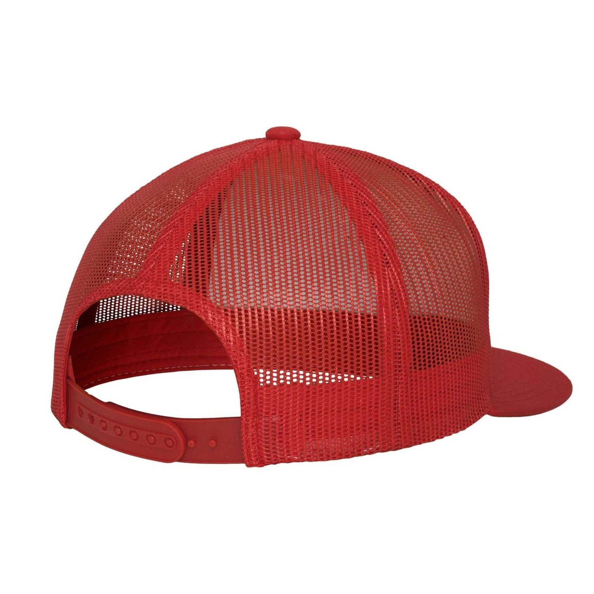 Red-White - Back - Flexfit Unisex Adult Classic Plain Trucker Cap