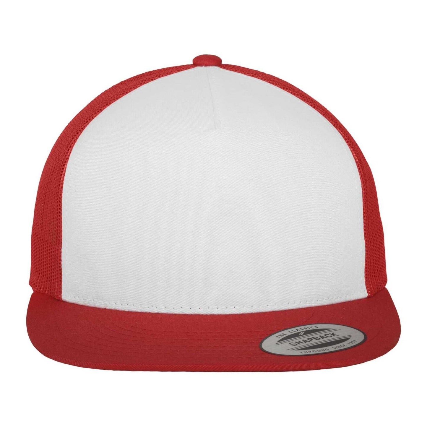 Red-White - Lifestyle - Flexfit Unisex Adult Classic Plain Trucker Cap