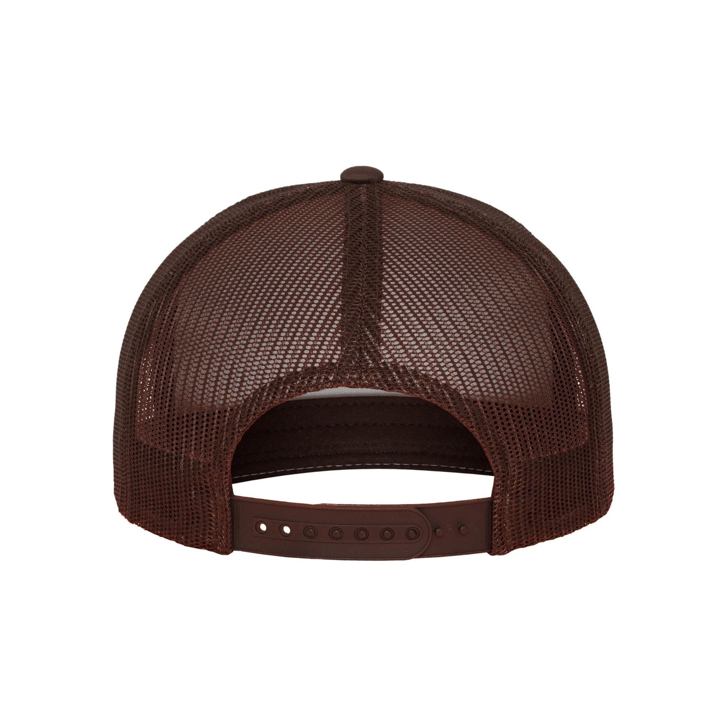 Brown-White - Side - Flexfit Unisex Adult Classic Plain Trucker Cap