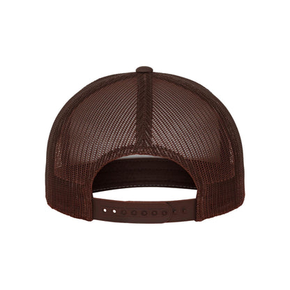 Brown-White - Side - Flexfit Unisex Adult Classic Plain Trucker Cap