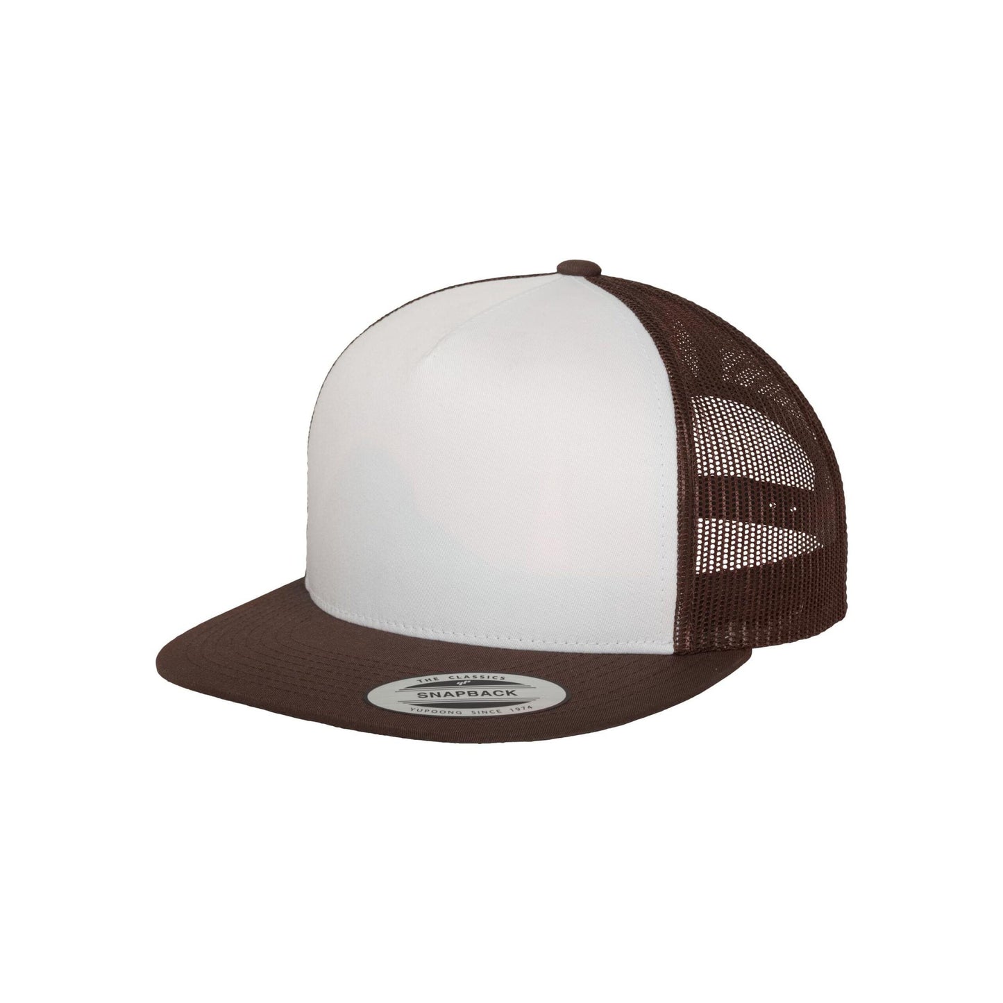 Brown-White - Lifestyle - Flexfit Unisex Adult Classic Plain Trucker Cap
