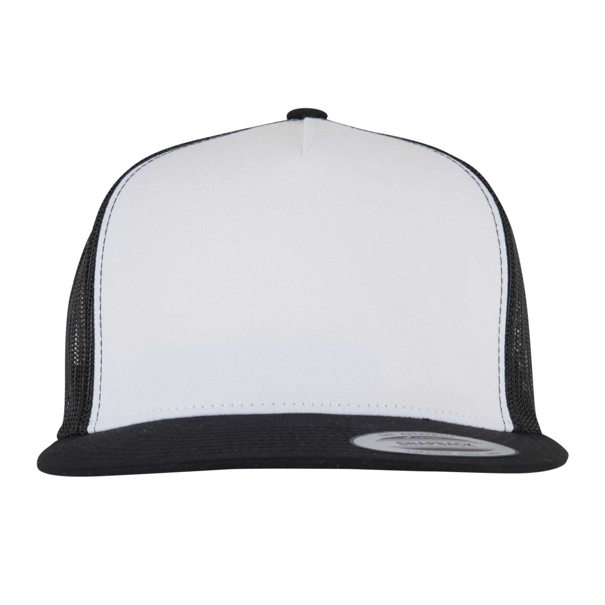 Black-White - Lifestyle - Flexfit Unisex Adult Classic Plain Trucker Cap