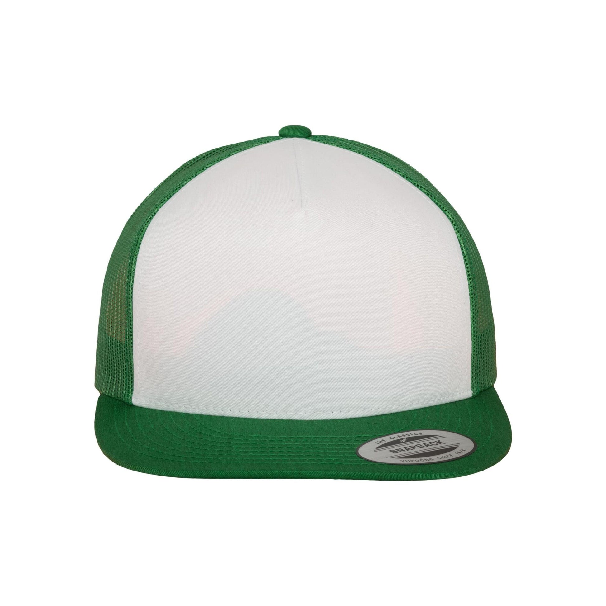 Kelly Green-White - Back - Flexfit Unisex Adult Classic Plain Trucker Cap