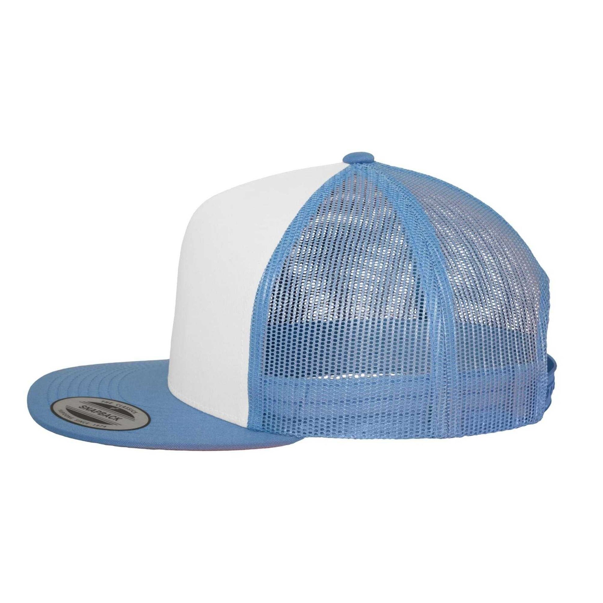 Blue-White - Side - Flexfit Unisex Adult Classic Plain Trucker Cap
