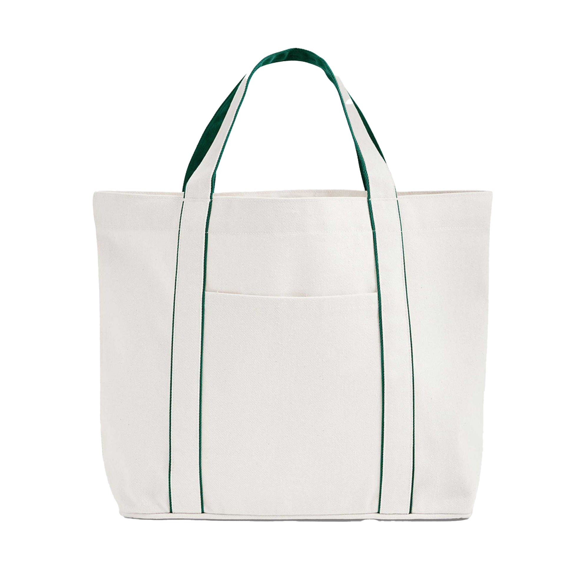 Soft White-Bottle Green - Back - Westford Mill Courtside Medium Tote Bag
