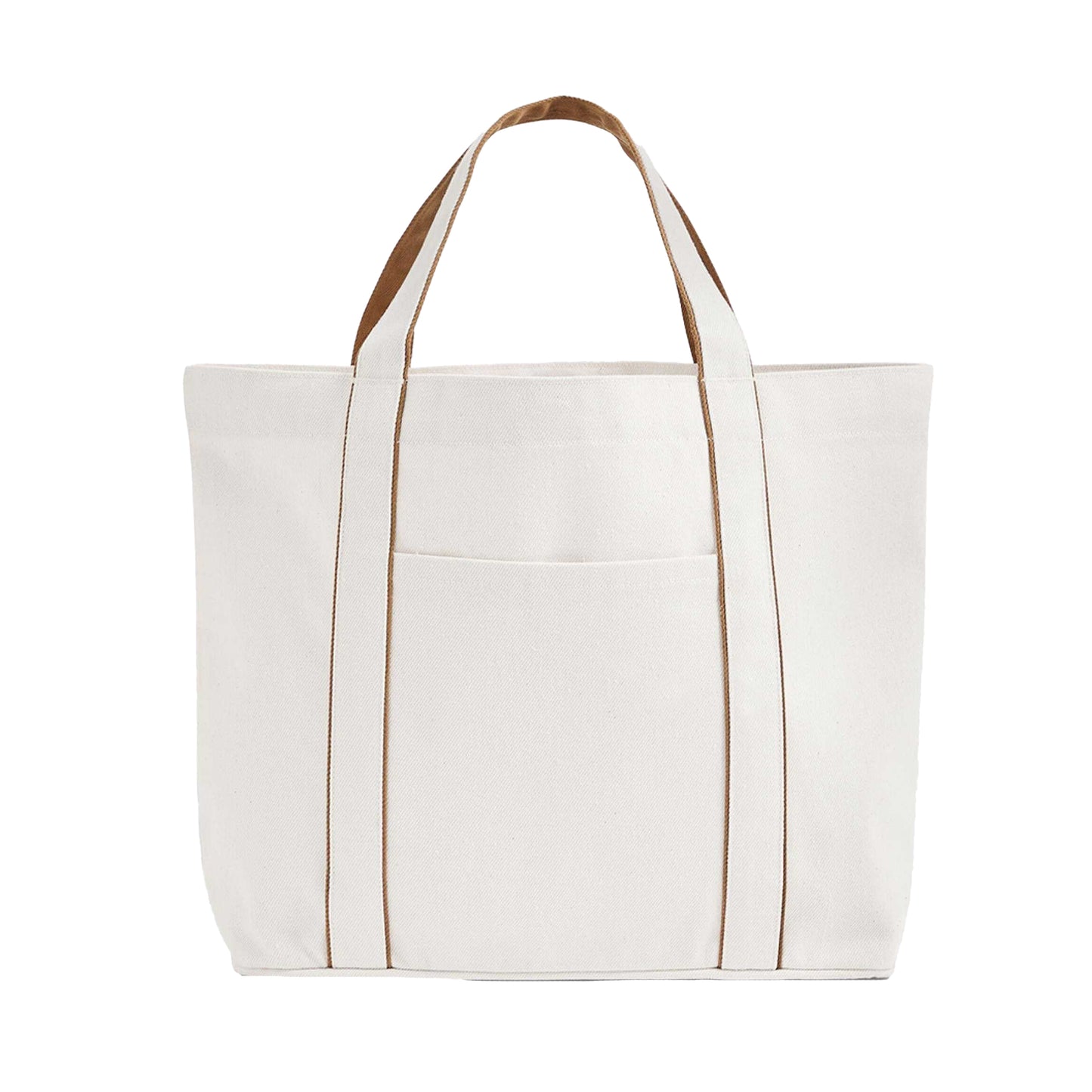 Soft White-Caramel - Back - Westford Mill Courtside Medium Tote Bag