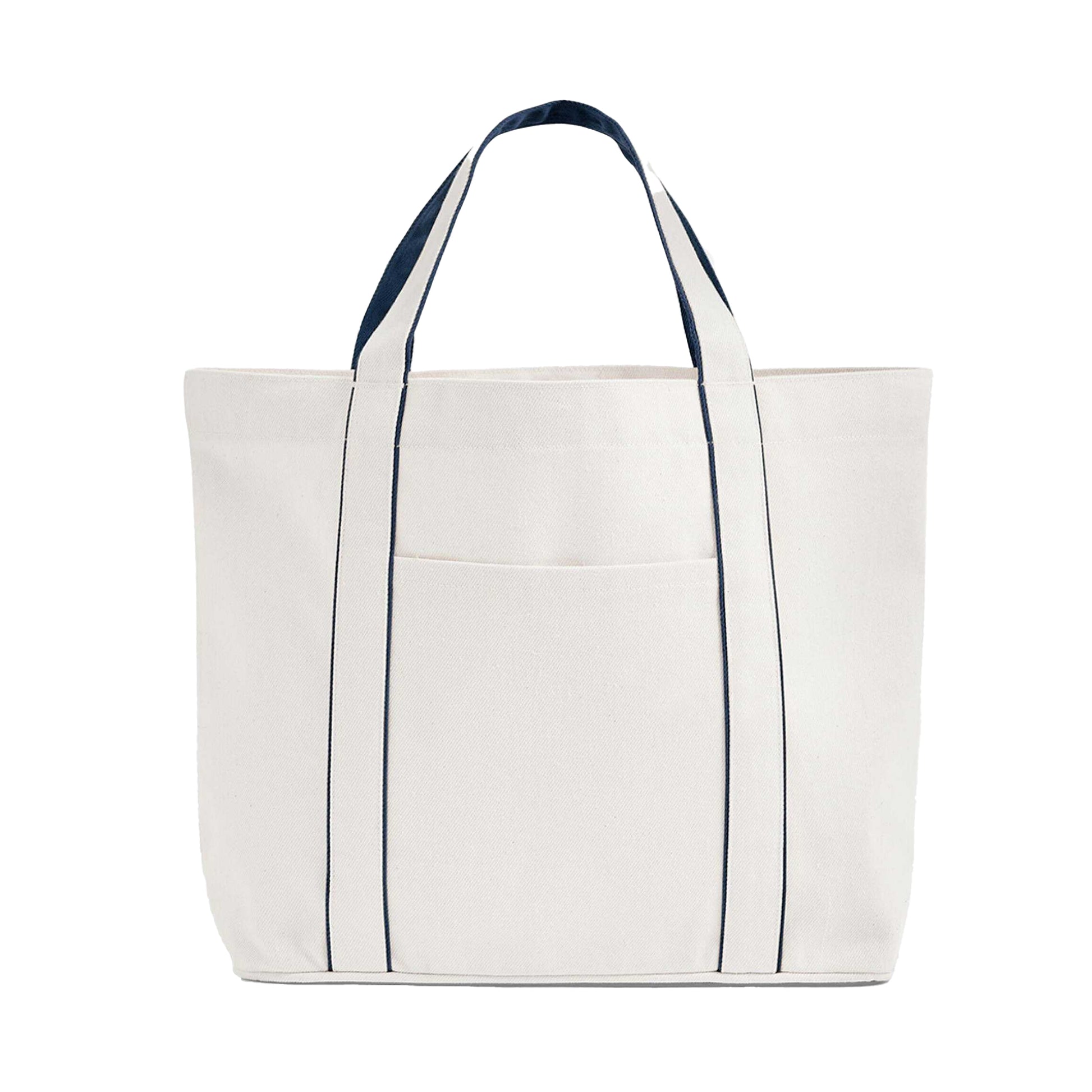 Soft White-French Navy - Back - Westford Mill Courtside Medium Tote Bag