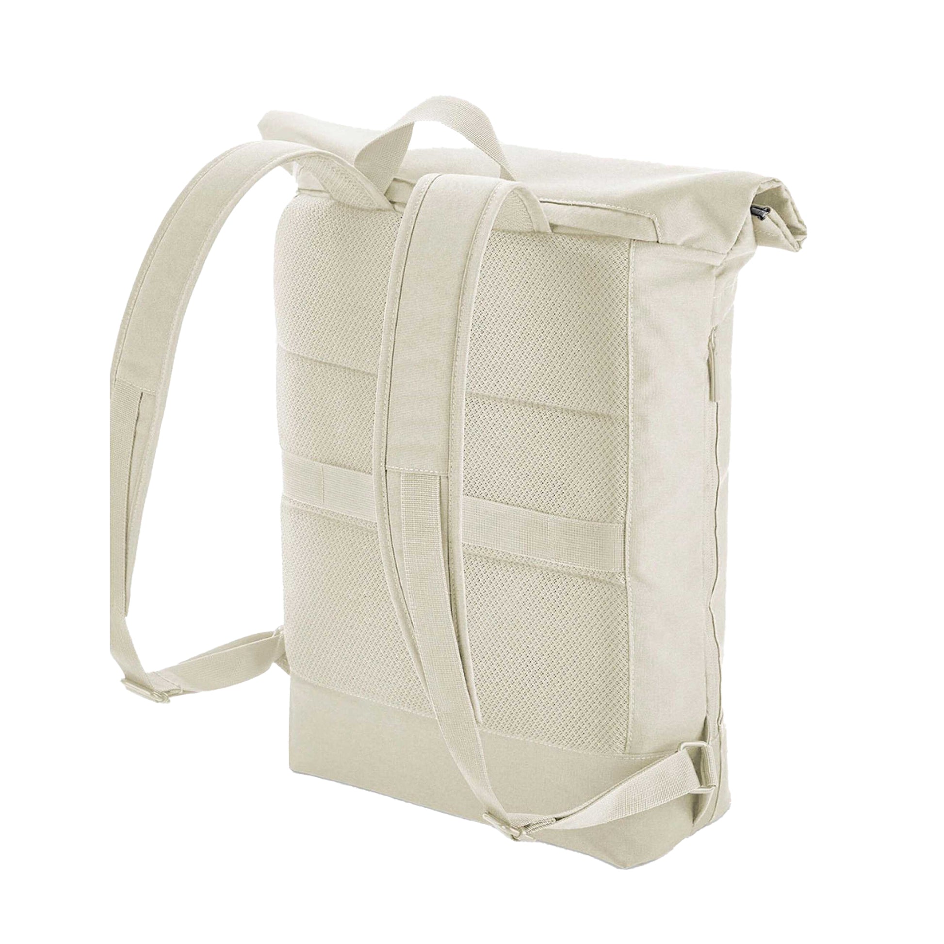 Beige - Back - Bagbase Simplicity Roll Top Backpack
