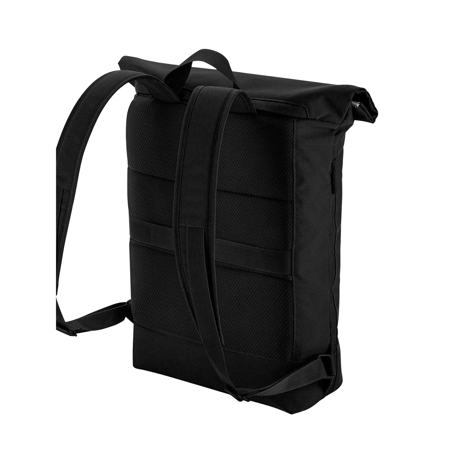 Black - Back - Bagbase Simplicity Roll Top Backpack