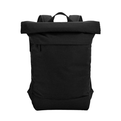 Black - Side - Bagbase Simplicity Roll Top Backpack