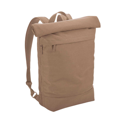 Hazelnut - Front - Bagbase Simplicity Roll Top Backpack