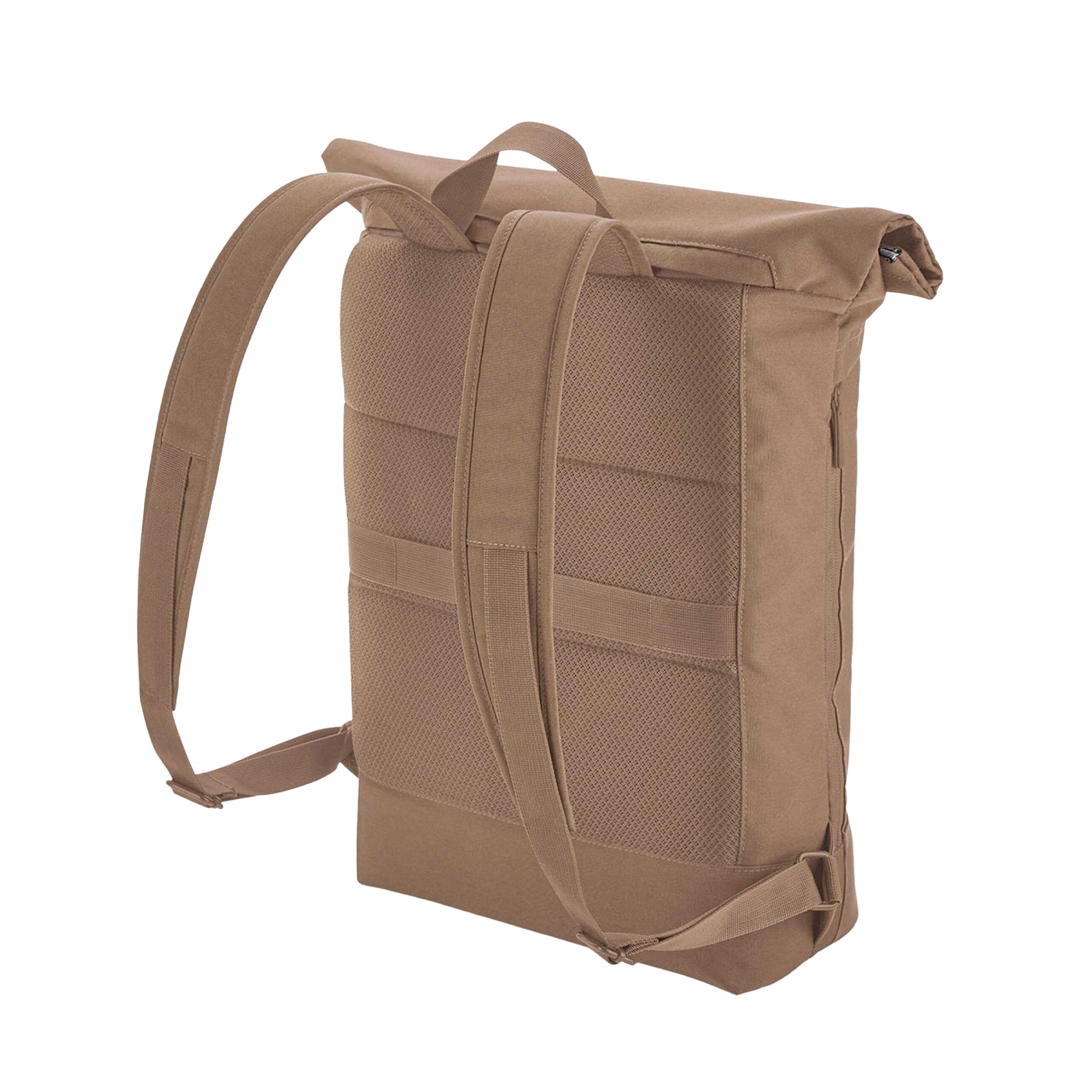 Hazelnut - Back - Bagbase Simplicity Roll Top Backpack