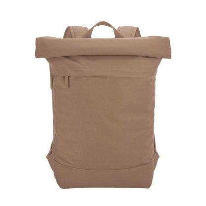 Hazelnut - Side - Bagbase Simplicity Roll Top Backpack