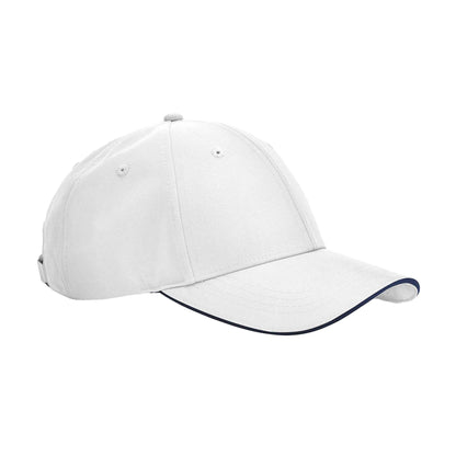 White-French Navy - Front - Beechfield Team Sports-Tech Baseball Cap