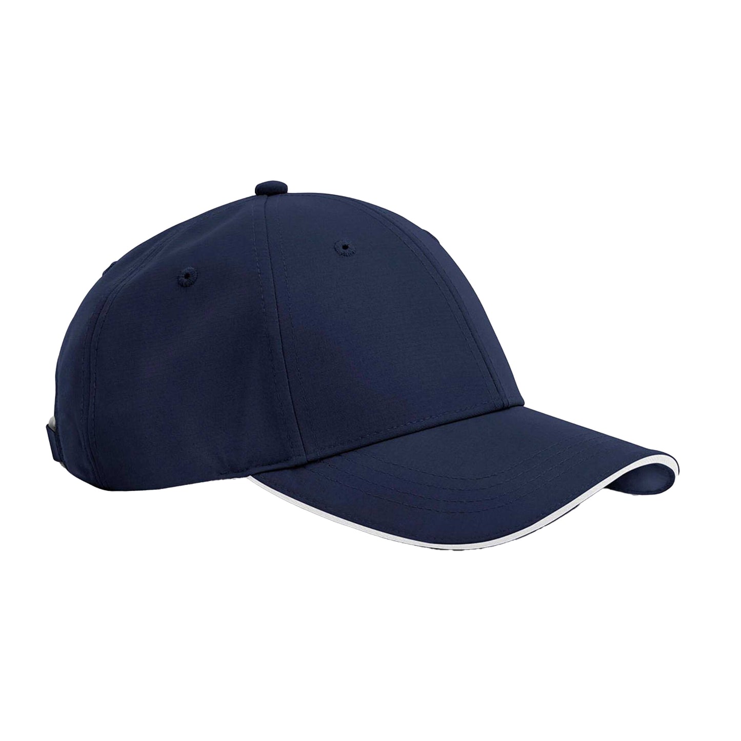 French Navy-White - Front - Beechfield Team Sports-Tech Baseball Cap