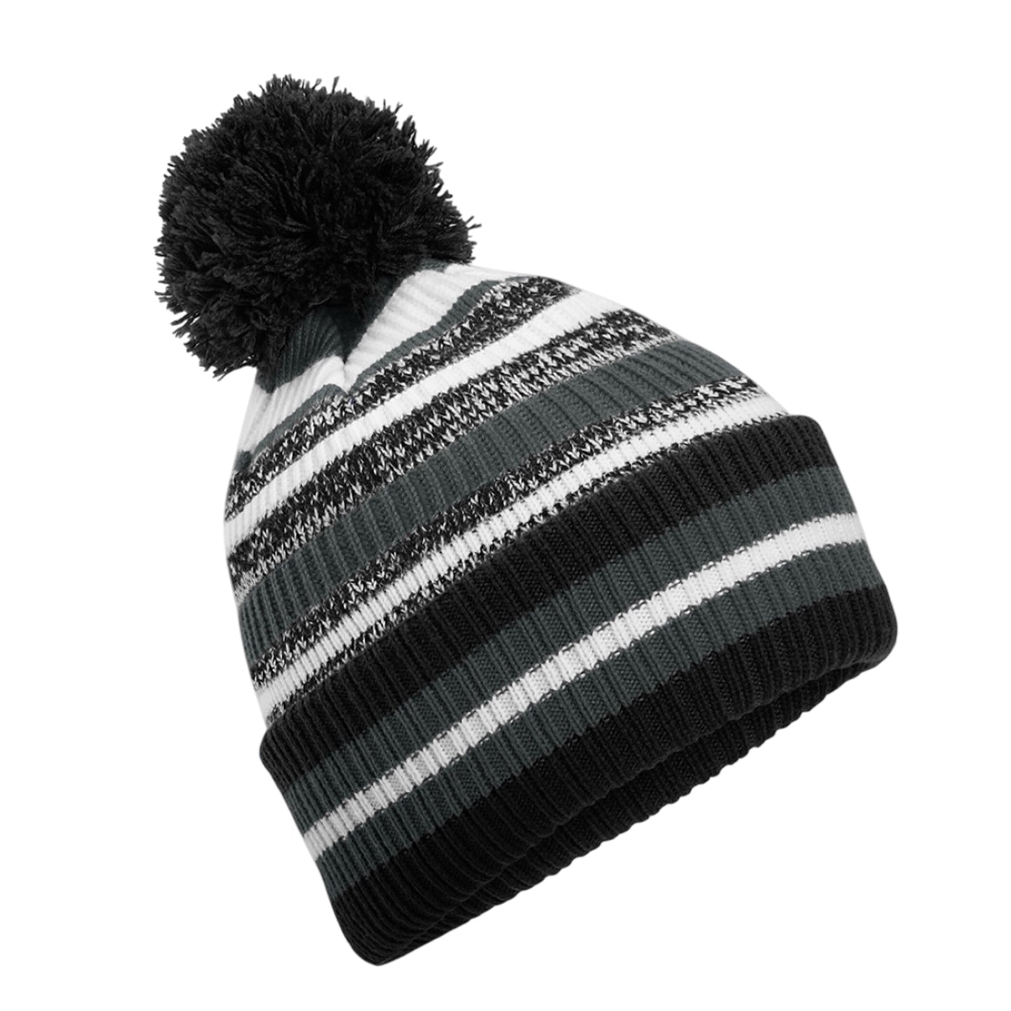 Black-Graphite-White - Back - Beechfield Unisex Adult Multi-Sport Fan Beanie