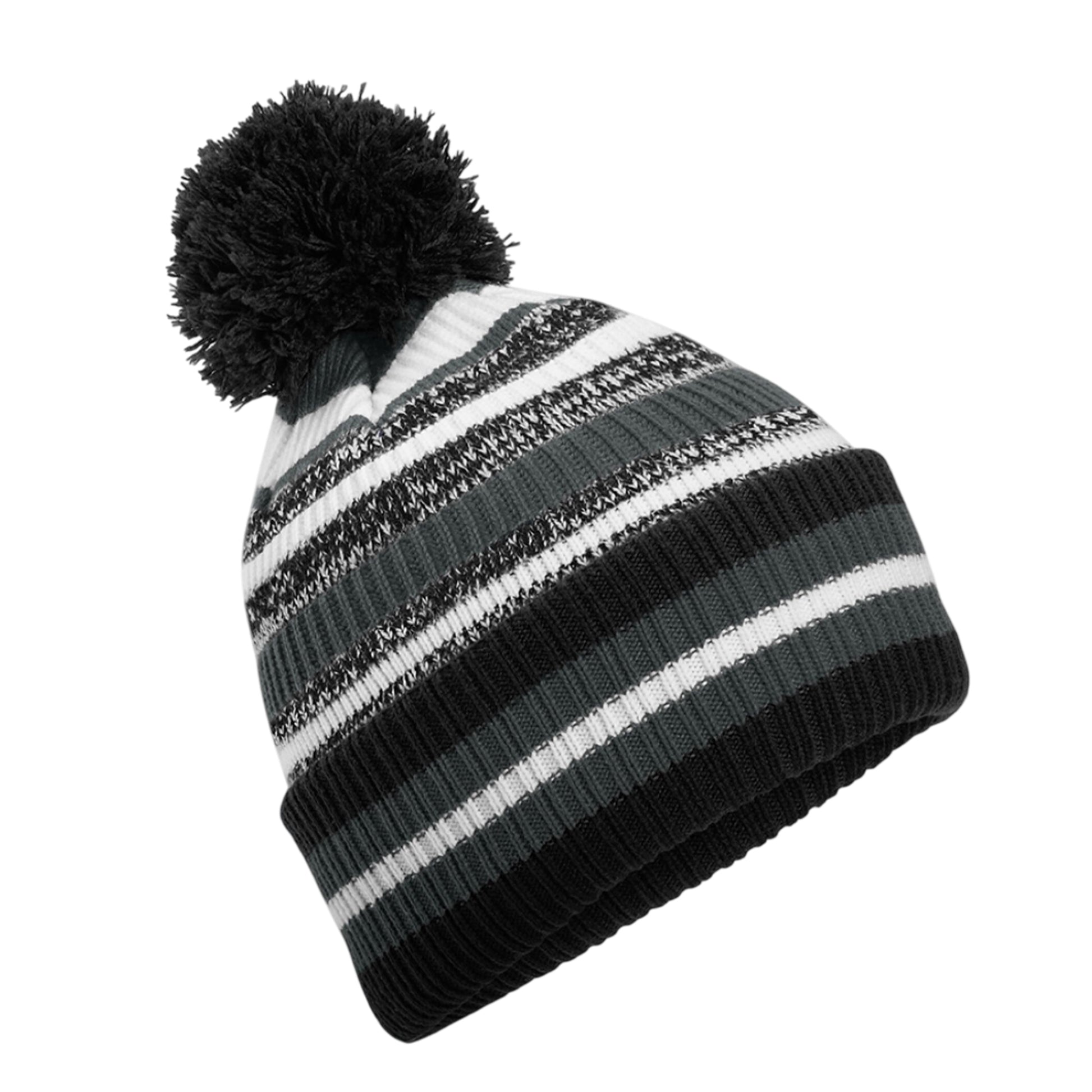 Black-Graphite-White - Back - Beechfield Unisex Adult Multi-Sport Fan Beanie